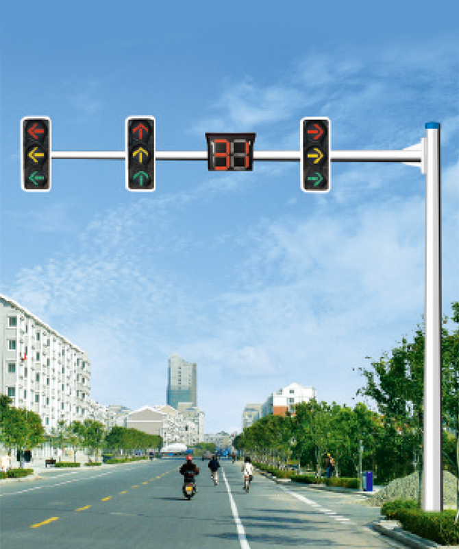 Octagonal cantilever signal poste